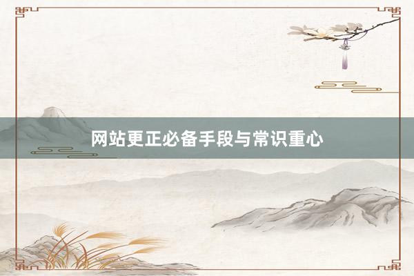 网站更正必备手段与常识重心