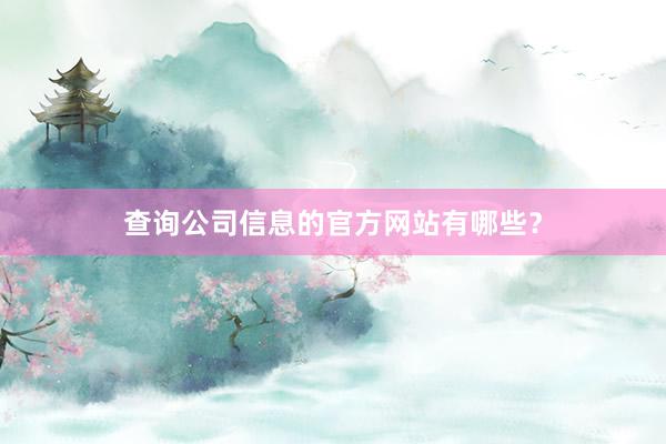 查询公司信息的官方网站有哪些？